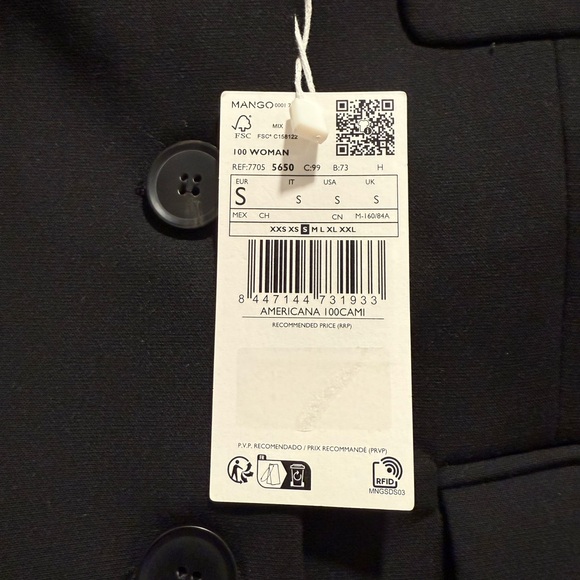 NWT Mango Black Blazer SMALL - Picture 5 of 11